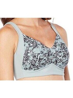 Rhonda Shear 2-pk Molded Cup Bra w/Mesh Overlay 786-468 2X Animal & Crystal Blue